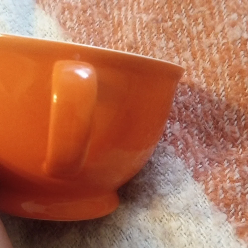Pier 1 Imports Orange Stoneware Tea Cup